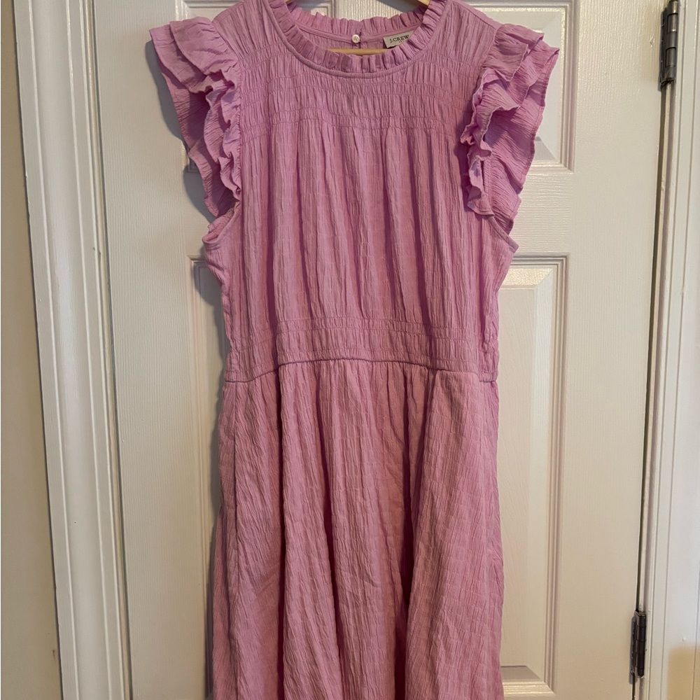 J. Crew Preppy Women's Midi Dress in Soft Pink (has pockets)